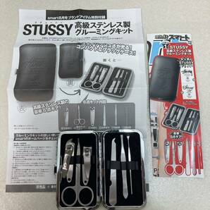 K2029★中古品★STUSSY トートバッグ ペンケース 高級ステンレス製 グルーミングキット 缶バッジ などまとめの画像6