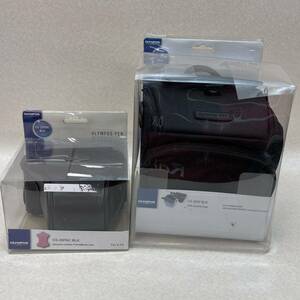 K2036★中古未使用品★OLYMPUS PEN ソフトカメラケースCS-20SF BLK、本革フロント&ボディーケース　CS-29FBC BLK 