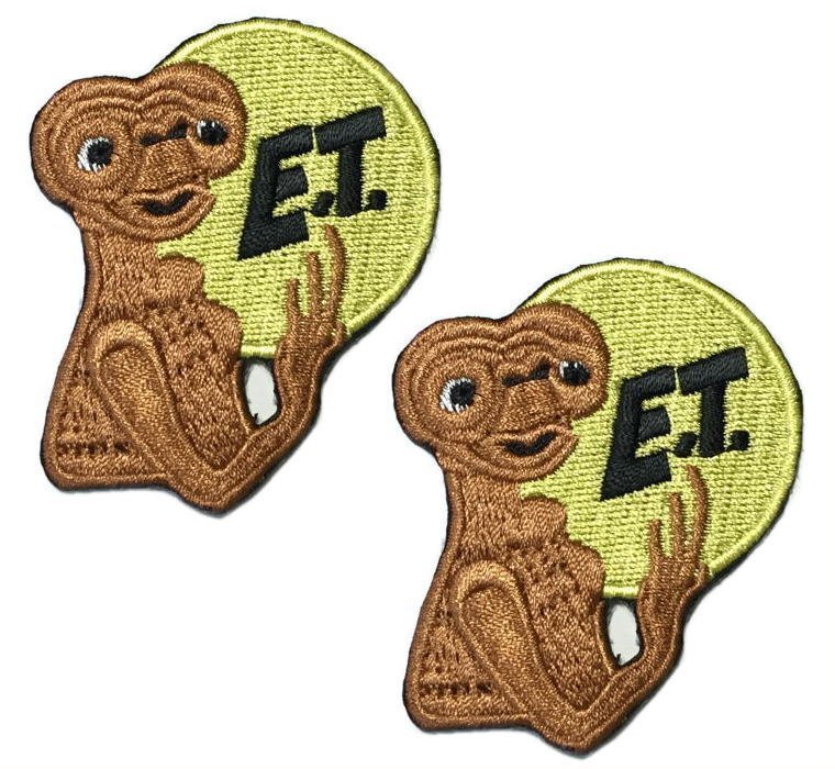 Set of 2 Dead Stock ET E.T. Iron Patch Patches SF Movie Masterpiece Spielberg Alien Embroidery Patch Repair, sewing, embroidery, patch, decoration material, patch