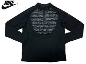 ★新品 NIKE ナイキ THERMA-FIT ハーフジップ 中綿 トップス 黒 ブラック メンズ L