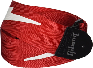 GIBSON ストラップ ASGSBL-20 2 Lightning Bolt Style Safety Strap FERRARI RED ギブソン