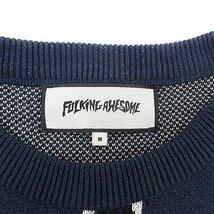 【美品】ファッキンオーサム シュプリーム ニット・セーター ネイビー メンズMサイズ FUCKING AWESOME Flies Knitted Sweater■L21399AWS20_画像3