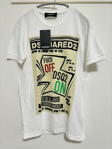 DSQUARED2 FUCK OFF T shirt ディースクエアード Tシャツ ホワイト 白 ロゴ 【 XS 】
