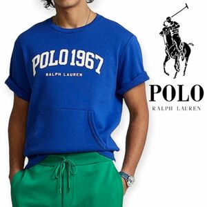 【新品タグ付き】POLO RALPH LAUREN　ポロラルフローレン　半袖　スウェット　ロイヤルブルー　L　 ビッグシルエット