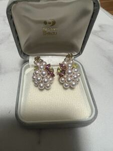  excellent article TASAKI Tasaki Shinju gorgeous diamond entering pearl jewelry earrings 