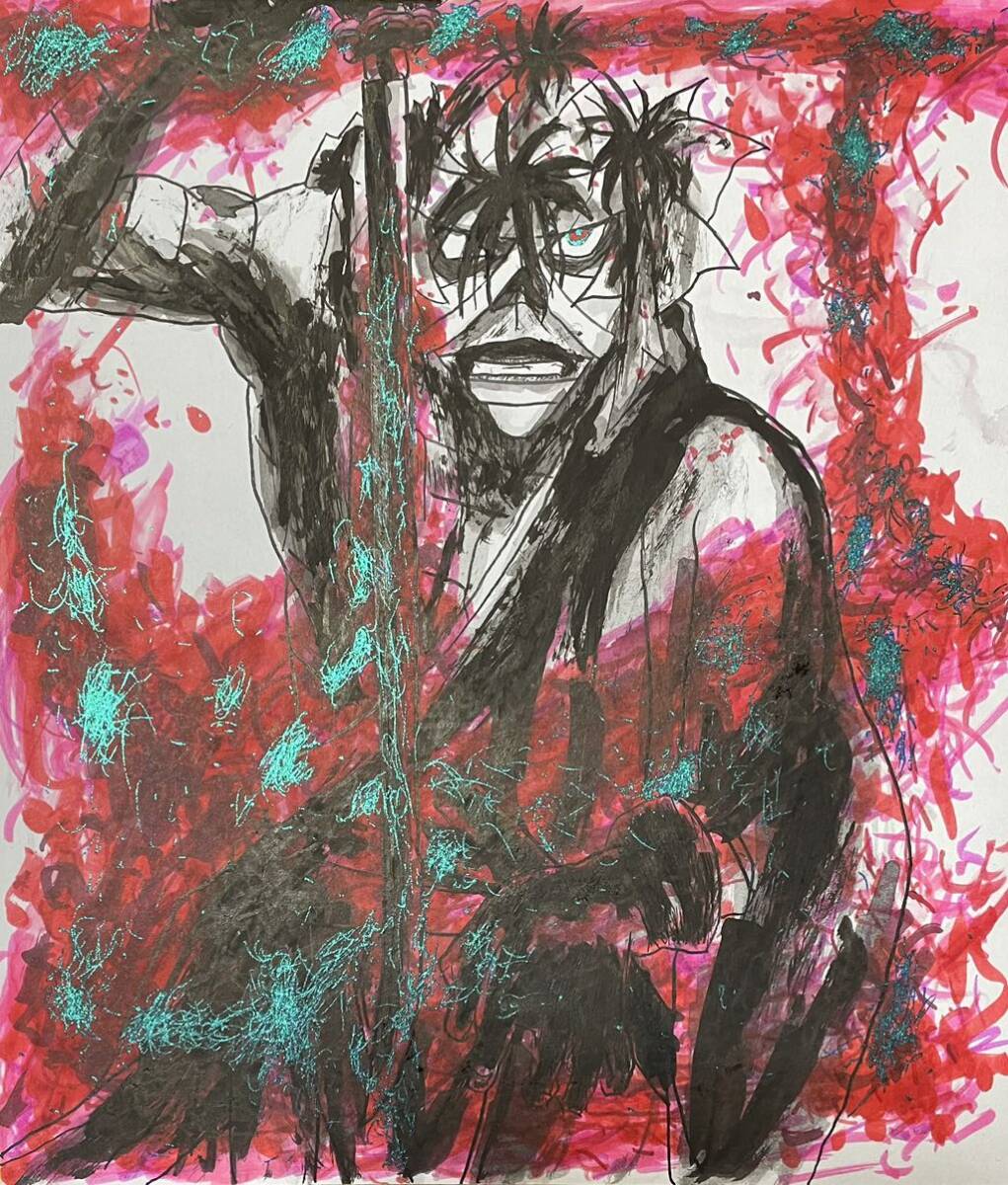 रुरौनी केंशिन - मीजी तलवारबाज रोमांटिक कहानी - शिशियो मकोतो हाथ से तैयार कलाकृति चित्रण रंगीन कागज बड़े आकार, doujinshi, शीर्षक से, रूरोनि केन्शिन