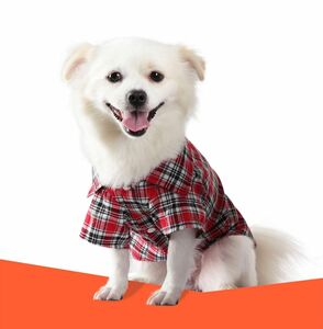 【Sサイズ】 小型犬 チェック柄 Tシャツ春と秋 タンクトップ柔らか綿製