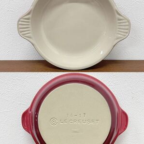 KCK244 ル・クルーゼ LE CREUSET グラタン皿 陶器 洋食器 食器 カレー皿 ３枚セット 赤の画像4