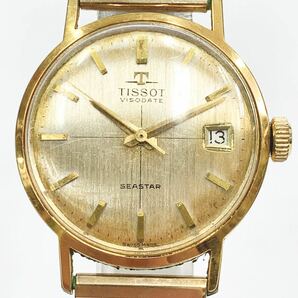 稼働品 TISSOT ティソ VISODATE SEASTAR 手巻き メンズ腕時計 デイト ゴールド文字盤 ヴィンテージ 希少 R店0410☆の画像1