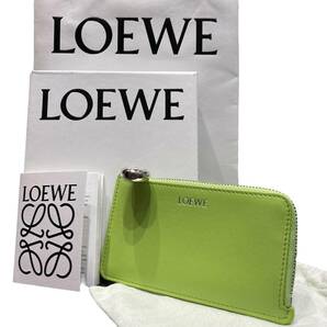 1円LOEWE ロエベ ぺブル コインカードホルダー グリーンリーフの画像1