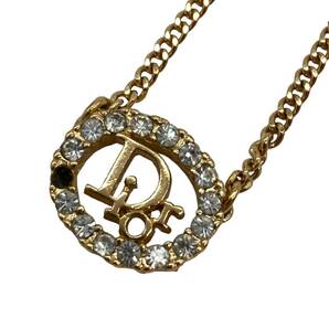 Dior ディオール ネックレス イヤリング 2点セット ロゴ ゴールドカラー ラインストーンの画像4