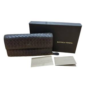 BOTTEGAVENETA ボッテガヴェネタ Bottega Veneta イントレチャート ブラウン 長財布の画像1