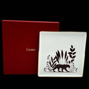 ★CARTIER カルティエ スクエアプレート 皿 パンサー 直径約17.5 箱つきの画像1