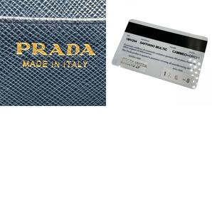 PRADA プラダ パスケース カード入れ サフィアーノレザー ネイビー系 バイカラー 1MV204の画像10