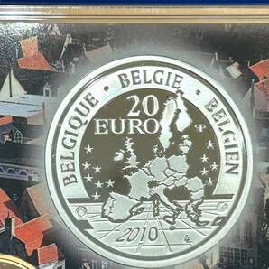 2010年(平成22年) フランダースの犬 日本ベルギー記念プルーフ貨幣セット 額面合計666円+20EUR 銀約22.85g 美品 硬貨未使用 造幣局の画像6
