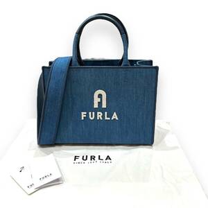 Furla フルラ デニム 2way ブルー系トートバッグ ショルダーバッグ