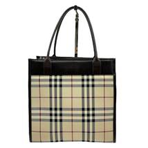 BURBERRY バーバリー ノバチェック トートバッグ ベージュ×ブラウン_画像2