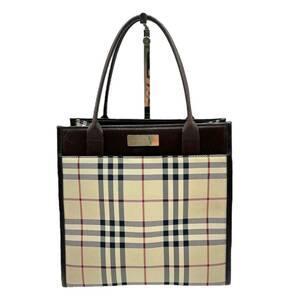 BURBERRY バーバリー ノバチェック トートバッグ ベージュ×ブラウン