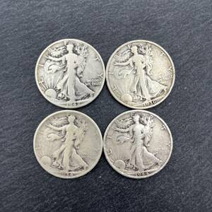 アメリカ銀貨 4枚セット 48.7ｇ ウォーキングリバティ 50セント 1/2ドル ハーフダラー アンティークコイン コレクション