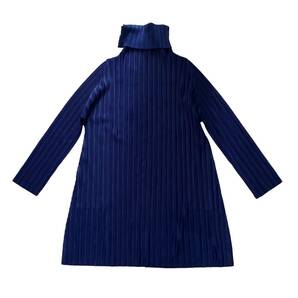 ISSEY MIYAKE イッセイミヤケ プリーツプリーズ ハイネック カットソー タートルネック 長袖 ブルー系 ポリエステル レディース サイズ3の画像2