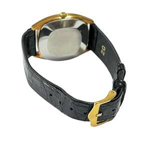1円OMEGA オメガ デビル メンズ スクエア 革ベルト 腕時計 ゴールド ブラック なしの画像6