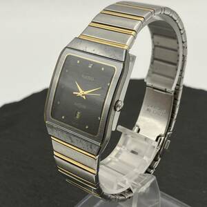 RADO ラドー DIASTAR ダイヤスター 3針 1Pダイヤ デイト 黒文字盤 152.0366.3 クォーツ不動品