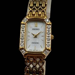 セイコー エクセリーヌ ゴールドカラー シェル文字盤 2E20-7460 腕時計 不動品の画像2