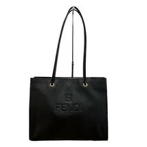 FENDI フェンディ 旧フェンディ ストライプ トートバッグ ブラック_画像1