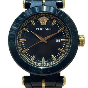 Versace Versace Aion Men's QZ 3 иглы дата WATE VE2F00621 Черная рабочая коробка продукта