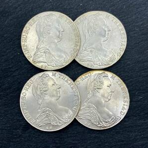 オーストリア銀貨 1ターラー マリア テレジア 4枚セット 約111.9ｇ アンティークコイン コレクションの画像1