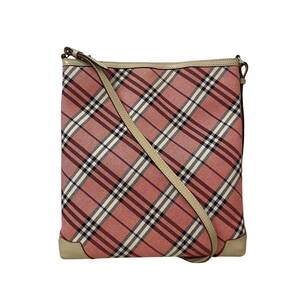 BURBERRY バーバリー ノバチェック キャンバス ショルダーバッグ ピンク系