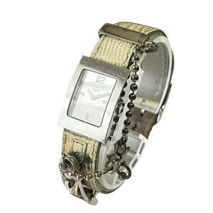 1円 Dior ディオール マリス SS×革ベルト ミラー文字盤 QZ レディース腕時計