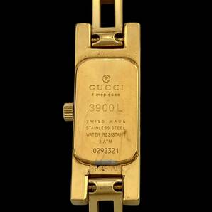 グッチ レディース腕時計 クォーツ スクエア ゴールドカラー文字盤 SS 3900L コマ1 稼動品の画像7
