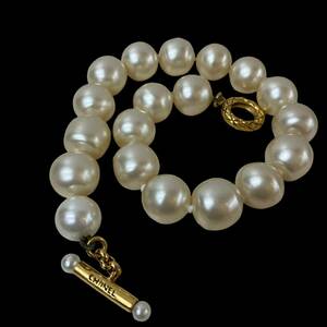 1 jpy Chanel fake pearl necklace scratch equipped necklace 