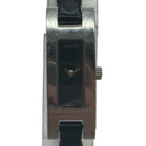 GUCCI グッチ レディース腕時計 クォーツ 3900L シルバーカラー 黒文字盤 SS