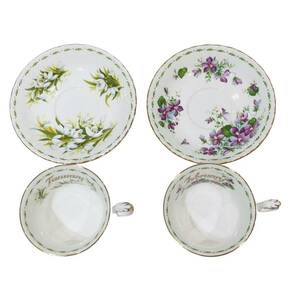 ★ROYAL ALBERT ロイヤルアルバート カップ&ソーサー フラワーオブ ザ マンスリー 12客セット コーヒーカップ ティーカップ 花柄 食器の画像3