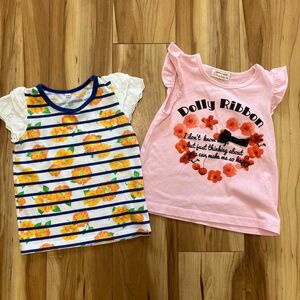 西松屋　peda&mada Tシャツ 女の子 2枚セット 110