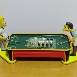 ビリヤードをする２人 ブリキゼンマイ玩具 可動品の画像1