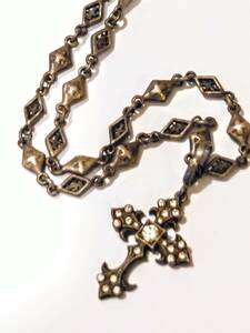  Loree Rodkin 2011 year Christmas limitation gothic Cross pendant top & Miku sdo diamond chain approximately 49 centimeter SV925 silver necklace 