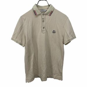 美品　MONCLER モンクレール　メンズ　ベージュ　半袖 ポロシャツ トップス