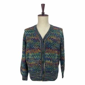 MISSONI Missoni men's total pattern long sleeve knitted cardigan outer garment 