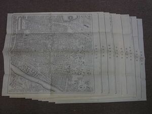 M01　古地図　明治17年　東京9枚　5千分の1　参謀本部陸軍部測量部