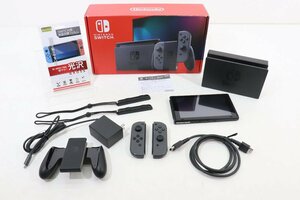 25JD●Nintendo Switch 新型 グレー Ver17.0.1 保護フィルム付き ニンテンドースイッチ 任天堂 動作正常 中古