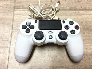 ★美品即決★PS4 SONY純正品 コントローラー デュアルショック4 後期型　ホワイト　ケーブル付き