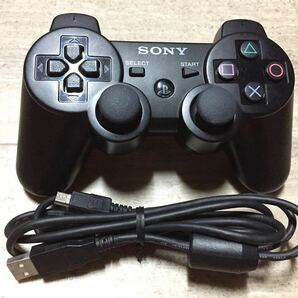 ★動作良品即決★分解清掃済み★PS3 SONY純正品 コントローラー デュアルショック3 USBケーブル付き★の画像1