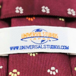 ユニバーサルスタジオジャパン シルク スヌーピー キャラクター柄 ブランド ネクタイ メンズ ワインレッド USJ UNIVERSAL STUDIOS JAPANの画像4