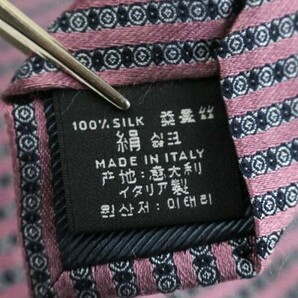 エルメネジルドゼニア シルク ストライプ柄 ドット 小紋柄 イタリア製 ネクタイ メンズ ピンク Ermenegildo Zegna 世界最高峰ブランドの画像5