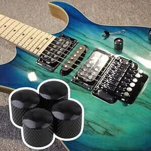 Yibuy 4pcs 黒メッキメタルエレクトリックギターベースドームトーンノの画像2