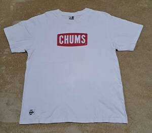 * Chums CHUMS short sleeves T-shirt L size white color Chums Logo standard VERSION 