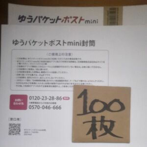 ララ　様　専用　　ゆうパケットポストmini　専用封筒　100枚　おりまげないで発送させて頂きます。